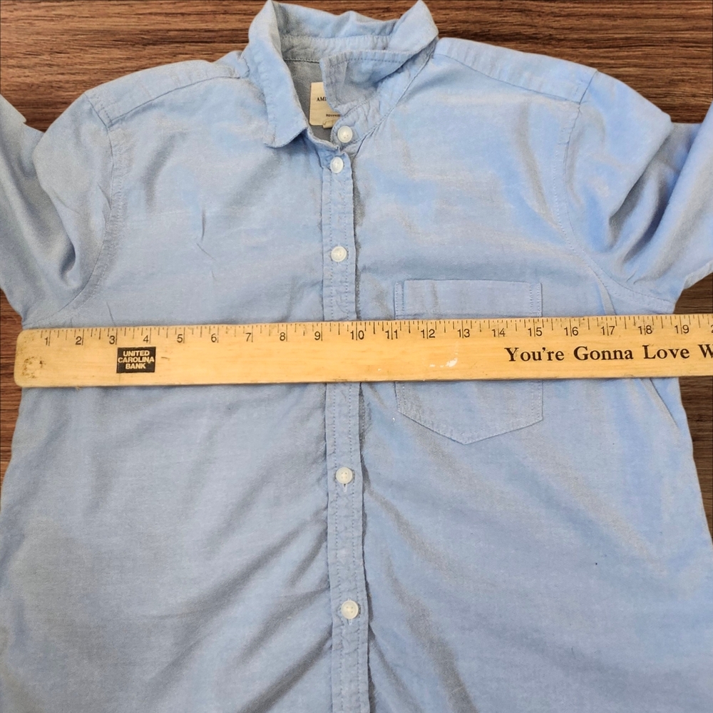 American Eagle Light Blue Chambray Button Down Sh… - image 6